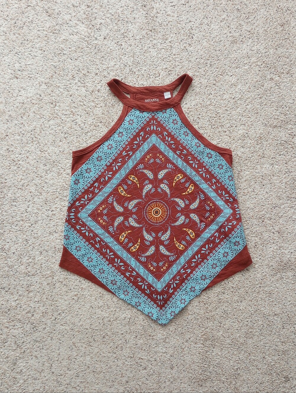 Shyanne Paisley Bandana Style Western Top Cowgirl Country Rodeo Size Xs